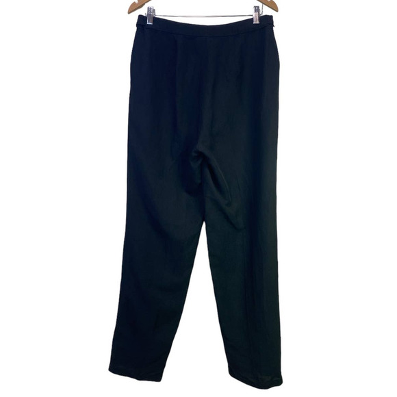 VTG Black Eileen Fisher Linen Blend Trousers Small USA Made With Italian Fabrics - Picture 8 of 8